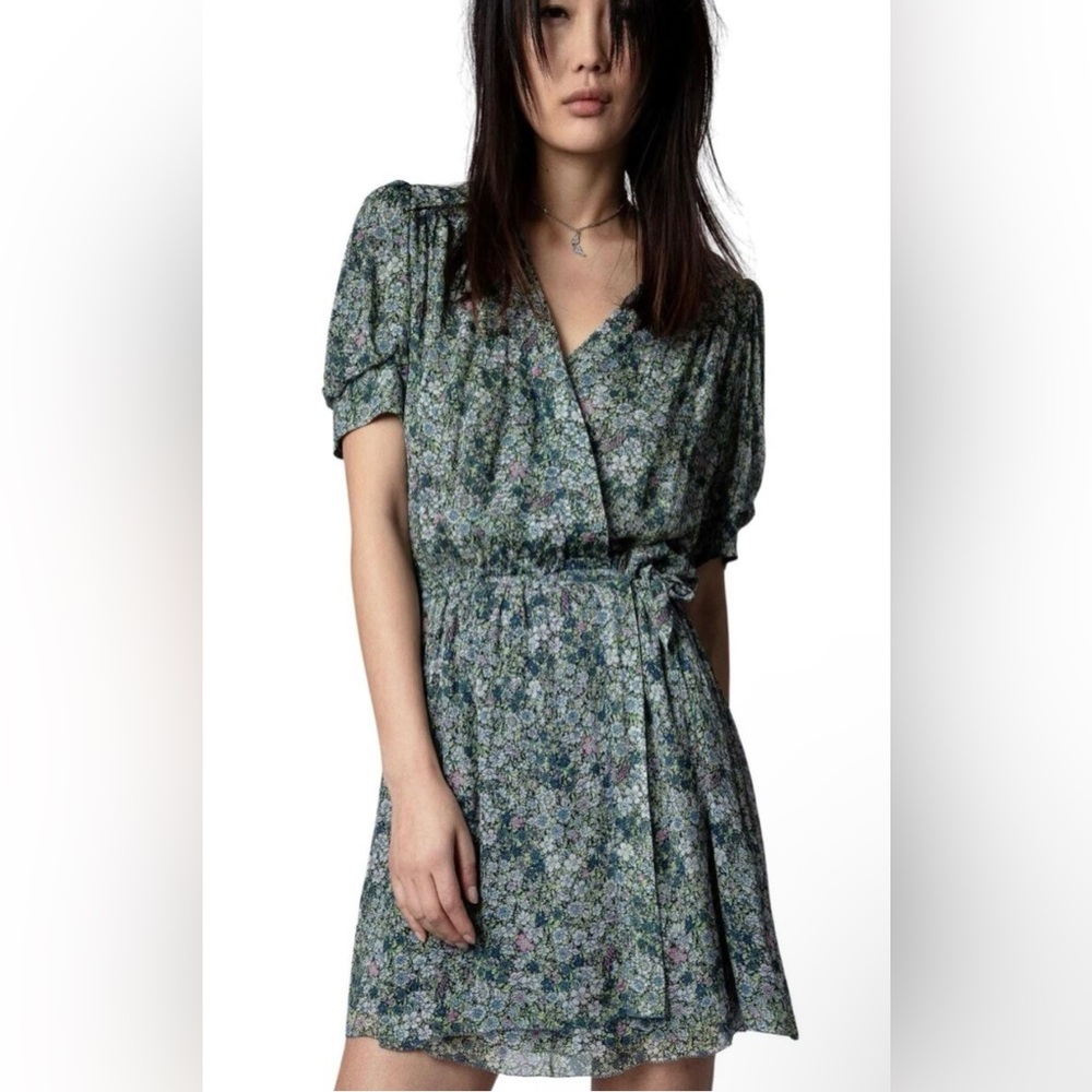 Zadig& Voltaire Betty Mousseline Liberty Garden Floral Wrap Dress, Mini, S